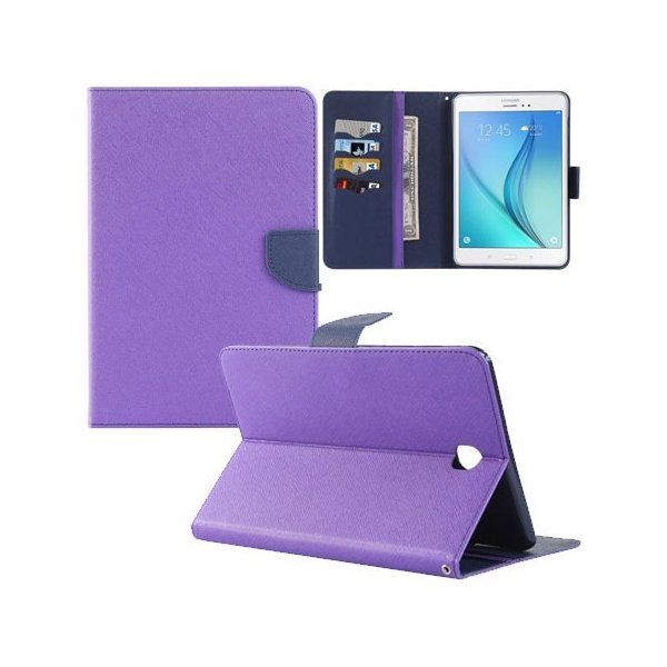 CUSTODIA BOOK ORIZZONTALE per SAMSUNG GALAXY TAB A 8.0, SM-T350 CON STAND, INTERNO IN TPU E TASCHE PORTA CARTE COLORE VIOLA CUSTODIA BOOK ORIZZONTALE per SAMSUNG GALAXY TAB A 8.0, SM-T350 CON STAND, INTERNO IN TPU E TASCHE PORTA CARTE COLORE VIOLA