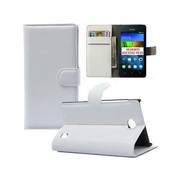 CUSTODIA FLIP ORIZZONTALE SIMILPELLE per HUAWEI ASCEND Y635 CON STAND E CHIUSURA MAGNETICA COLORE BIANCO CUSTODIA FLIP ORIZZONTALE SIMILPELLE per HUAWEI ASCEND Y635 CON STAND E CHIUSURA MAGNETICA COLORE BIANCO