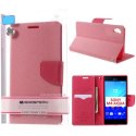 CUSTODIA FLIP ORIZZONTALE per SONY XPERIA M4 AQUA CON INTERNO IN TPU, STAND E PORTA CARTE COLORE ROSA FANCY DIARY MERCURY CUSTODIA FLIP ORIZZONTALE per SONY XPERIA M4 AQUA CON INTERNO IN TPU, STAND E PORTA CARTE COLORE ROSA FANCY DIARY MERCURY