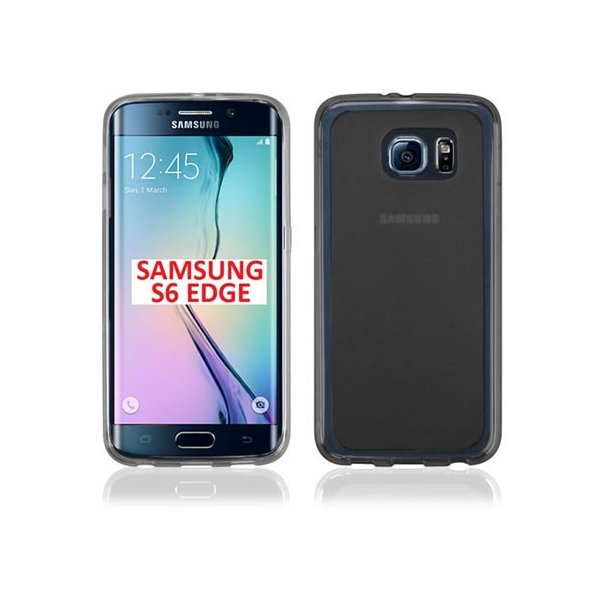 CUSTODIA GEL TPU SILICONE per SAMSUNG SM-G925 GALAXY S6 EDGE COLORE NERO - TRASPARENTE CUSTODIA GEL TPU SILICONE per SAMSUNG SM-G925 GALAXY S6 EDGE COLORE NERO - TRASPARENTE