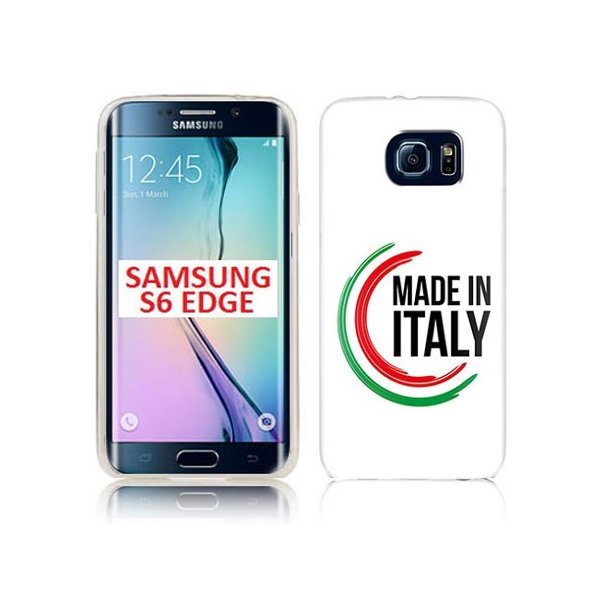 CUSTODIA GEL TPU SILICONE per SAMSUNG SM-G925 GALAXY S6 EDGE CON BANDIERA ITALIANA E SCRITTA "MADE IN ITALY" CUSTODIA GEL TPU SILICONE per SAMSUNG SM-G925 GALAXY S6 EDGE CON BANDIERA ITALIANA E SCRITTA "MADE IN ITALY"