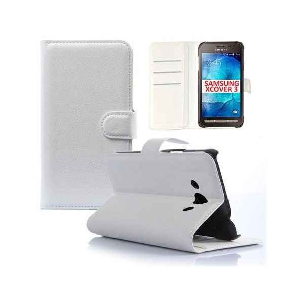 CUSTODIA FLIP ORIZZONTALE SIMILPELLE per SAMSUNG SM-G388F GALAXY XCOVER 3 CON STAND E CHIUSURA MAGNETICA COLORE BIANCO CUSTODIA FLIP ORIZZONTALE SIMILPELLE per SAMSUNG SM-G388F GALAXY XCOVER 3 CON STAND E CHIUSURA MAGNETICA COLORE BIANCO