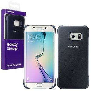 CUSTODIA BACK RIGIDA IN SIMILPELLE ORIGINALE SAMSUNG per SM-G925 GALAXY S6 EDGE COLORE NERO EF-YG925BBEGWW BLISTER