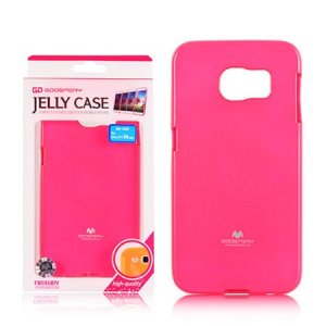 CUSTODIA GEL TPU SILICONE per SAMSUNG SM-G925 GALAXY S6 EDGE COLORE ROSA FLUORESCENTE ALTA QUALITA' MERCURY BLISTER