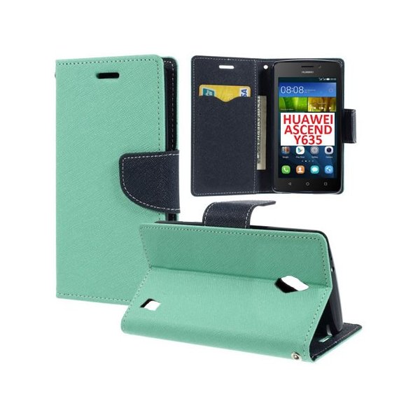 CUSTODIA FLIP ORIZZONTALE per HUAWEI ASCEND Y635 CON INTERNO IN TPU SILICONE, STAND E TASCHE PORTA CARTE COLORE VERDE ACQUA CUSTODIA FLIP ORIZZONTALE per HUAWEI ASCEND Y635 CON INTERNO IN TPU SILICONE, STAND E TASCHE PORTA CARTE COLORE VERDE ACQUA