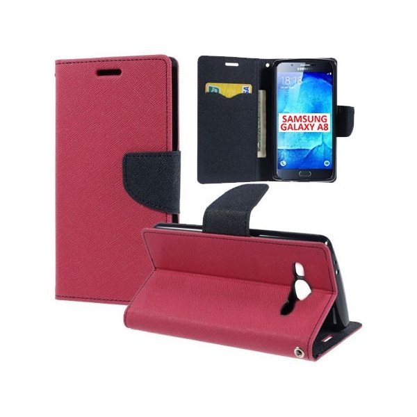 CUSTODIA FLIP ORIZZONTALE per SAMSUNG SM-A800F GALAXY A8 CON STAND, INTERNO IN TPU E TASCHE PORTA CARTE COLORE FUCSIA CUSTODIA FLIP ORIZZONTALE per SAMSUNG SM-A800F GALAXY A8 CON STAND, INTERNO IN TPU E TASCHE PORTA CARTE COLORE FUCSIA