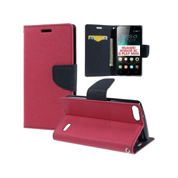 CUSTODIA FLIP ORIZZONTALE per HUAWEI HONOR 4C, G PLAY MINI, G650 CON INTERNO IN TPU, STAND E TASCHE PORTA CARTE COLORE FUCSIA CUSTODIA FLIP ORIZZONTALE per HUAWEI HONOR 4C, G PLAY MINI, G650 CON INTERNO IN TPU, STAND E TASCHE PORTA CARTE COLORE FUCSIA