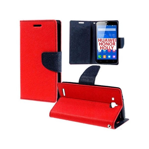 CUSTODIA FLIP ORIZZONTALE per HUAWEI HONOR HOLLY CON INTERNO IN TPU SILICONE, STAND E TASCHE PORTA CARTE COLORE ROSSO CUSTODIA FLIP ORIZZONTALE per HUAWEI HONOR HOLLY CON INTERNO IN TPU SILICONE, STAND E TASCHE PORTA CARTE COLORE ROSSO