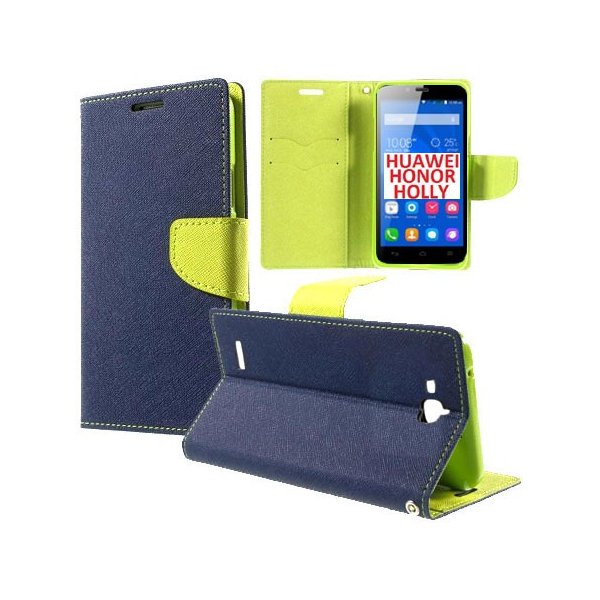 CUSTODIA FLIP ORIZZONTALE per HUAWEI HONOR HOLLY CON INTERNO IN TPU SILICONE, STAND E TASCHE PORTA CARTE COLORE BLU CUSTODIA FLIP ORIZZONTALE per HUAWEI HONOR HOLLY CON INTERNO IN TPU SILICONE, STAND E TASCHE PORTA CARTE COLORE BLU