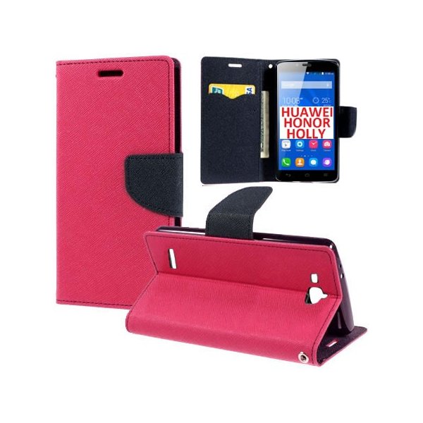 CUSTODIA FLIP ORIZZONTALE per HUAWEI HONOR HOLLY CON INTERNO IN TPU SILICONE, STAND E TASCHE PORTA CARTE COLORE FUCSIA CUSTODIA FLIP ORIZZONTALE per HUAWEI HONOR HOLLY CON INTERNO IN TPU SILICONE, STAND E TASCHE PORTA CARTE COLORE FUCSIA