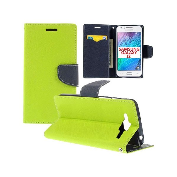 CUSTODIA FLIP ORIZZONTALE per SAMSUNG SM-J200F GALAXY J2 CON STAND, INTERNO IN TPU SILICONE E TASCHE PORTA CARTE COLORE VERDE CUSTODIA FLIP ORIZZONTALE per SAMSUNG SM-J200F GALAXY J2 CON STAND, INTERNO IN TPU SILICONE E TASCHE PORTA CARTE COLORE VERDE