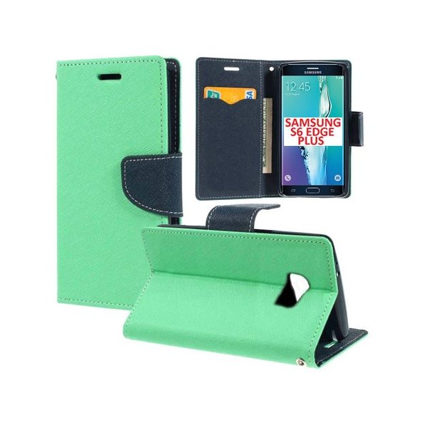 CUSTODIA FLIP ORIZZONTALE per SAMSUNG SM-G928 GALAXY S6 EDGE PLUS CON INTERNO IN TPU, STAND E PORTA CARTE VERDE ACQUA CUSTODIA FLIP ORIZZONTALE per SAMSUNG SM-G928 GALAXY S6 EDGE PLUS CON INTERNO IN TPU, STAND E PORTA CARTE VERDE ACQUA