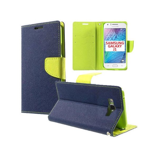 CUSTODIA FLIP ORIZZONTALE per SAMSUNG SM-J100H GALAXY J1 CON INTERNO IN TPU SILICONE, STAND E PORTA CARTE COLORE BLU CUSTODIA FLIP ORIZZONTALE per SAMSUNG SM-J100H GALAXY J1 CON INTERNO IN TPU SILICONE, STAND E PORTA CARTE COLORE BLU