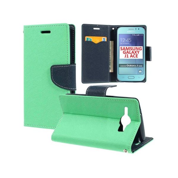 CUSTODIA FLIP ORIZZONTALE per SAMSUNG SM-J110 J1 ACE, SM-J111 J1 ACE NEO CON INTERNO IN TPU, STAND E PORTA CARTE VERDE ACQUA CUSTODIA FLIP ORIZZONTALE per SAMSUNG SM-J110 J1 ACE, SM-J111 J1 ACE NEO CON INTERNO IN TPU, STAND E PORTA CARTE VERDE ACQUA