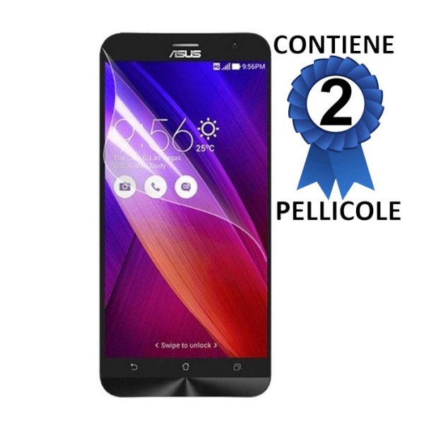 PELLICOLA PROTEGGI DISPLAY per ASUS ZENFONE 2, ZE550ML, ZE551ML, 5.5" POLLICI CONFEZIONE 2 PEZZI PELLICOLA PROTEGGI DISPLAY per ASUS ZENFONE 2, ZE550ML, ZE551ML, 5.5" POLLICI CONFEZIONE 2 PEZZI