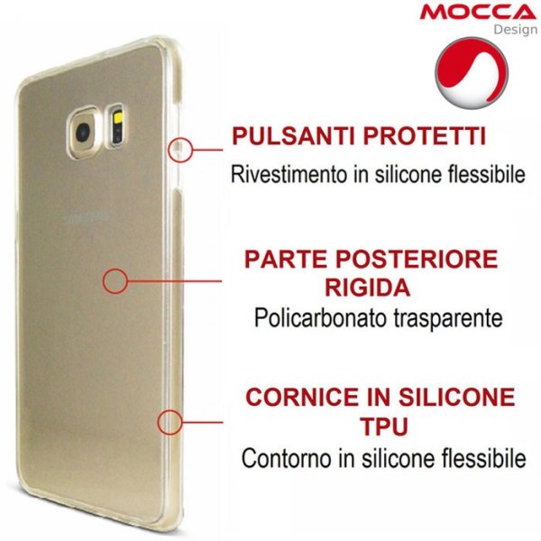 CUSTODIA CON PARTE POSTERIORE RIGIDA E CORNICE IN SILICONE TRASPARENTE per SAMSUNG GALAXY S6 EDGE PLUS ALTA QUALITA' MOCCA CUSTODIA CON PARTE POSTERIORE RIGIDA E CORNICE IN SILICONE TRASPARENTE per SAMSUNG GALAXY S6 EDGE PLUS ALTA QUALITA' MOCCA