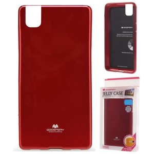 CUSTODIA GEL TPU SILICONE per HUAWEI SHOT X, HONOR 7i COLORE ROSSO LUCIDO CON GLITTER ALTA QUALITA' MERCURY BLISTER