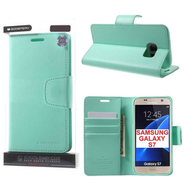 CUSTODIA FLIP ORIZZONTALE PELLE per SAMSUNG SM-G930 GALAXY S7 CON INTERNO IN TPU, STAND E PORTA CARTE VERDE ACQUA SONATA MERCURY CUSTODIA FLIP ORIZZONTALE PELLE per SAMSUNG SM-G930 GALAXY S7 CON INTERNO IN TPU, STAND E PORTA CARTE VERDE ACQUA SONATA MERCURY