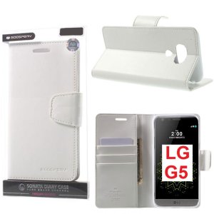 CUSTODIA per LG G5, G5 SE, G5 LITE - FLIP ORIZZONTALE PELLE CON INTERNO IN TPU, STAND E CHIUSURA MAGNETICA COLORE BIANCO SONATA