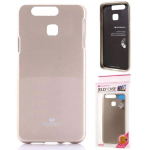 CUSTODIA GEL TPU SILICONE per HUAWEI P9 COLORE ORO LUCIDO CON GLITTER ALTA QUALITA' MERCURY BLISTER