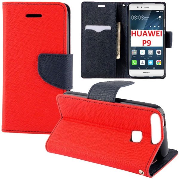 CUSTODIA FLIP ORIZZONTALE per HUAWEI P9 CON INTERNO IN TPU SILICONE, STAND, PORTA CARTE E CHIUSURA MAGNETICA COLORE ROSSO CUSTODIA FLIP ORIZZONTALE per HUAWEI P9 CON INTERNO IN TPU SILICONE, STAND, PORTA CARTE E CHIUSURA MAGNETICA COLORE ROSSO