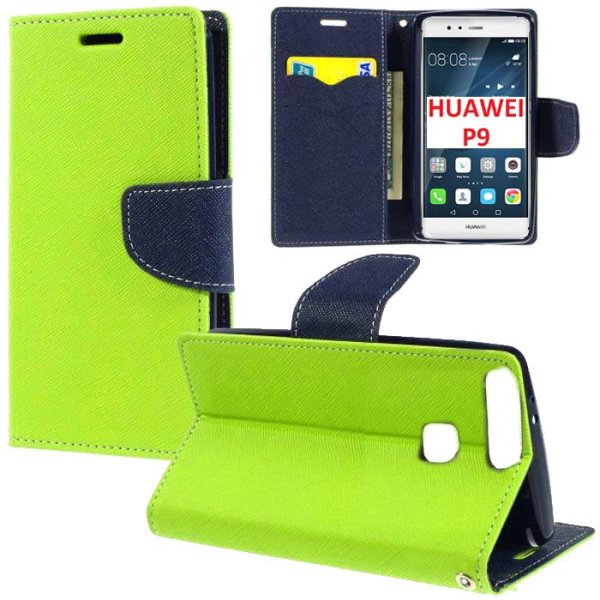 CUSTODIA FLIP ORIZZONTALE per HUAWEI P9 CON INTERNO IN TPU SILICONE, STAND, PORTA CARTE E CHIUSURA MAGNETICA COLORE VERDE CUSTODIA FLIP ORIZZONTALE per HUAWEI P9 CON INTERNO IN TPU SILICONE, STAND, PORTA CARTE E CHIUSURA MAGNETICA COLORE VERDE