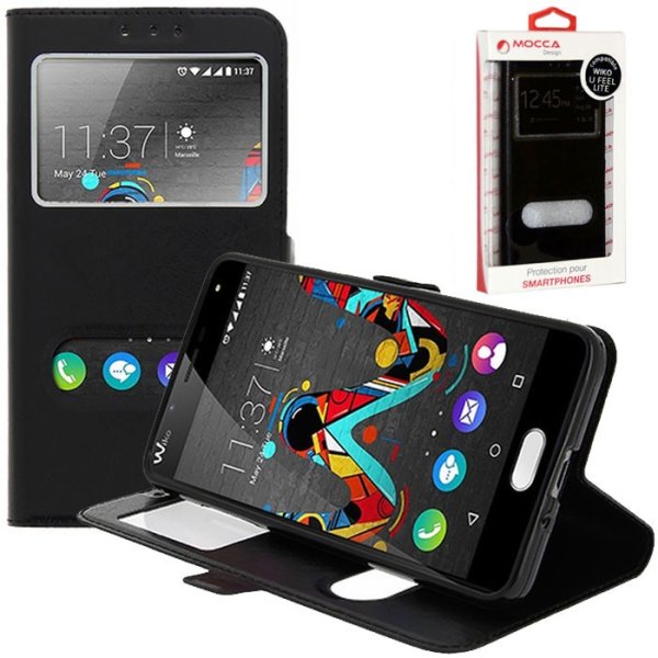 CUSTODIA FLIP ORIZZONTALE PELLE per WIKO U FEEL LITE 4G CON INTERNO IN TPU E DOPPIA FINESTRA ID COLORE NERO ALTA QUALITA' MOCCA CUSTODIA FLIP ORIZZONTALE PELLE per WIKO U FEEL LITE 4G CON INTERNO IN TPU E DOPPIA FINESTRA ID COLORE NERO ALTA QUALITA' MOCCA