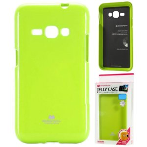 CUSTODIA GEL TPU SILICONE per SAMSUNG SM-J120 GALAXY J1 (2016) COLORE VERDE LUCIDO CON GLITTER ALTA QUALITA' MERCURY BLISTER