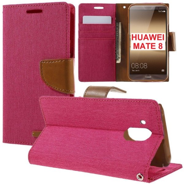 CUSTODIA FLIP ORIZZONTALE per HUAWEI MATE 8 CON INTERNO IN TPU, STAND, PORTA CARTE E CHIUSURA MAGNETICA FUCSIA EFFETTO JEANS CUSTODIA FLIP ORIZZONTALE per HUAWEI MATE 8 CON INTERNO IN TPU, STAND, PORTA CARTE E CHIUSURA MAGNETICA FUCSIA EFFETTO JEANS