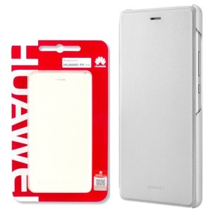 CUSTODIA ORIGINALE per HUAWEI P9 LITE, G9 LITE - FLIP COVER ORIZZONTALE PELLE COLORE BIANCO BLISTER