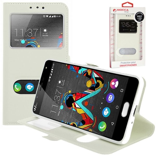 CUSTODIA FLIP ORIZZONTALE PELLE per WIKO U FEEL LITE 4G CON INTERNO IN TPU E DOPPIA FINESTRA ID COLORE BIANCO ALTA QUALITA' CUSTODIA FLIP ORIZZONTALE PELLE per WIKO U FEEL LITE 4G CON INTERNO IN TPU E DOPPIA FINESTRA ID COLORE BIANCO ALTA QUALITA'