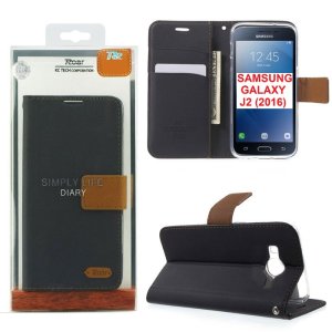 CUSTODIA FLIP ORIZZONTALE per SAMSUNG SM-J210 GALAXY J2 (2016) CON INTERNO IN TPU E STAND COLORE BLU ALTA QUALITA' ROAR BLISTER