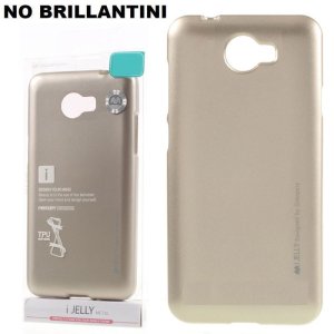 CUSTODIA GEL TPU SILICONE per HUAWEI Y5 II, Y6 II COMPACT COLORE ORO ALTA QUALITA' MERCURY I-JELLY BLISTER (NO BRILLANTINI)