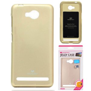 CUSTODIA per HUAWEI Y3 II, Y3 PRO, Y3 II PRO IN GEL TPU SILICONE COLORE ORO LUCIDO CON GLITTER ALTA QUALITA' MERCURY BLISTER