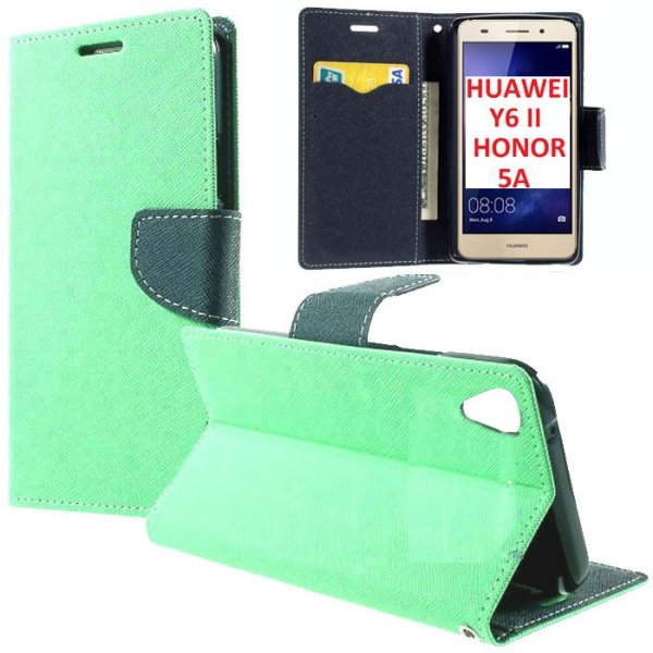 CUSTODIA FLIP ORIZZONTALE per HUAWEI Y6 II, HONOR 5A, HONOR HOLLY 3 CON INTERNO IN TPU, STAND E CHIUSURA MAGNETICA VERDE ACQUA CUSTODIA FLIP ORIZZONTALE per HUAWEI Y6 II, HONOR 5A, HONOR HOLLY 3 CON INTERNO IN TPU, STAND E CHIUSURA MAGNETICA VERDE ACQUA