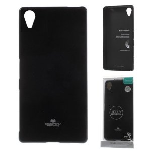 CUSTODIA GEL TPU SILICONE per SONY XPERIA X PERFORMANCE F8131 COLORE NERO LUCIDO CON GLITTER ALTA QUALITA' MERCURY BLISTER