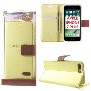 CUSTODIA FLIP ORIZZONTALE per APPLE IPHONE 7 PLUS, IPHONE 8 PLUS CON INTERNO IN TPU COLORE AVORIO ALTA QUALITA' ROAR BLISTER