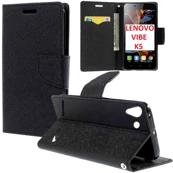 CUSTODIA FLIP ORIZZONTALE per LENOVO VIBE K5 (A6020a40), VIBE K5 PLUS (A6020a46) CON INTERNO IN TPU SILICONE E STAND COLORE NERO CUSTODIA FLIP ORIZZONTALE per LENOVO VIBE K5 (A6020a40), VIBE K5 PLUS (A6020a46) CON INTERNO IN TPU SILICONE E STAND COLORE NERO