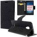 CUSTODIA FLIP ORIZZONTALE per XIAOMI REDMI NOTE 2 CON INTERNO IN TPU, PORTA CARTE, STAND E CHIUSURA MAGNETICA COLORE NERO CUSTODIA FLIP ORIZZONTALE per XIAOMI REDMI NOTE 2 CON INTERNO IN TPU, PORTA CARTE, STAND E CHIUSURA MAGNETICA COLORE NERO