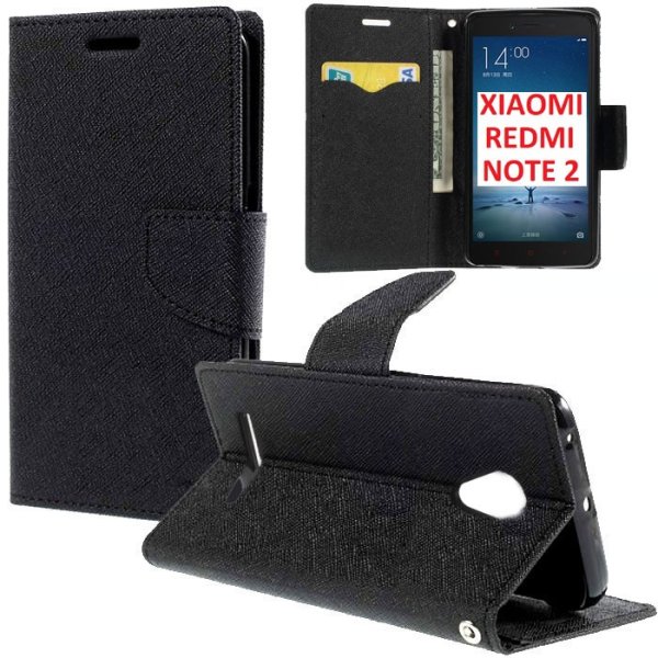 CUSTODIA FLIP ORIZZONTALE per XIAOMI REDMI NOTE 2 CON INTERNO IN TPU, PORTA CARTE, STAND E CHIUSURA MAGNETICA COLORE NERO CUSTODIA FLIP ORIZZONTALE per XIAOMI REDMI NOTE 2 CON INTERNO IN TPU, PORTA CARTE, STAND E CHIUSURA MAGNETICA COLORE NERO