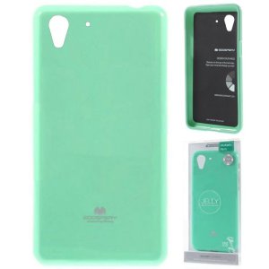 CUSTODIA GEL TPU SILICONE per HUAWEI Y6 II, HONOR 5A COLORE VERDE ACQUA LUCIDO CON GLITTER ALTA QUALITA' MERCURY BLISTER