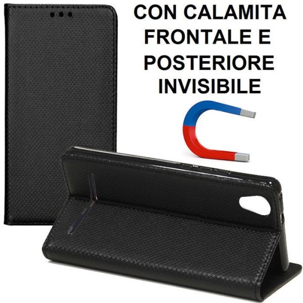 CUSTODIA FLIP ORIZZONTALE per ZTE BLADE A452 con CHIUSURA MAGNETICA INVISIBILE, STAND ED INTERNO IN TPU SILICONE COLORE NERO CUSTODIA FLIP ORIZZONTALE per ZTE BLADE A452 con CHIUSURA MAGNETICA INVISIBILE, STAND ED INTERNO IN TPU SILICONE COLORE NERO