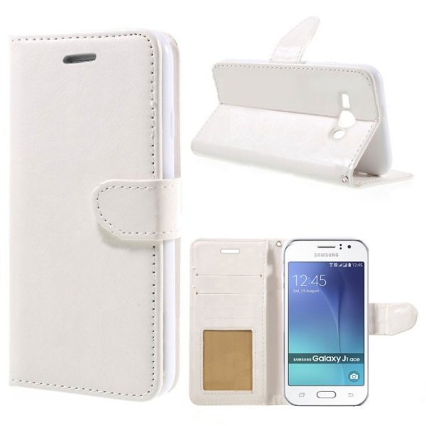 CUSTODIA FLIP ORIZZONTALE SIMILPELLE per SAMSUNG SM-J110 J1 ACE, J111 J1 ACE NEO CON CHIUSURA MAGNETICA E INTERNO IN TPU BIANCO CUSTODIA FLIP ORIZZONTALE SIMILPELLE per SAMSUNG SM-J110 J1 ACE, J111 J1 ACE NEO CON CHIUSURA MAGNETICA E INTERNO IN TPU BIANCO