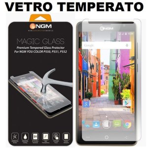 PELLICOLA PROTEGGI DISPLAY VETRO TEMPERATO 0,33mm ORIGINALE NGM per YOU COLOR P550, YOU COLOR P551, YOU COLOR P552 BLISTER