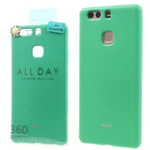 CUSTODIA per HUAWEI P9 PLUS IN GEL TPU SILICONE COLORE VERDE ACQUA ALTA QUALITA' ROAR COLORFUL BLISTER