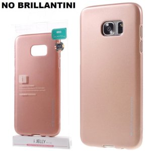 CUSTODIA per SAMSUNG SM-G935 GALAXY S7 EDGE IN GEL TPU SILICONE ROSAORO ALTA QUALITA' MERCURY I-JELLY (NO BRILLANTINI)