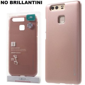 CUSTODIA per HUAWEI P9 IN GEL TPU SILICONE COLORE ROSAORO ALTA QUALITA' MERCURY I-JELLY BLISTER (NO BRILLANTINI)