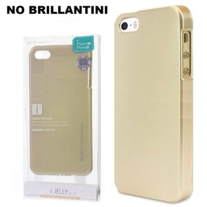 CUSTODIA per APPLE IPHONE SE, IPHONE 5S, IPHONE 5 IN GEL TPU SILICONE COLORE ORO ALTA QUALITA' MERCURY BLISTER (NO BRILLANTINI)