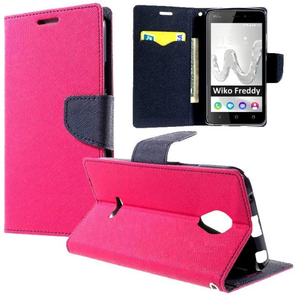 CUSTODIA per WIKO FREDDY - FLIP ORIZZONTALE CON INTERNO IN TPU, STAND, PORTA CARTE E CHIUSURA MAGNETICA COLORE FUCSIA CUSTODIA per WIKO FREDDY - FLIP ORIZZONTALE CON INTERNO IN TPU, STAND, PORTA CARTE E CHIUSURA MAGNETICA COLORE FUCSIA