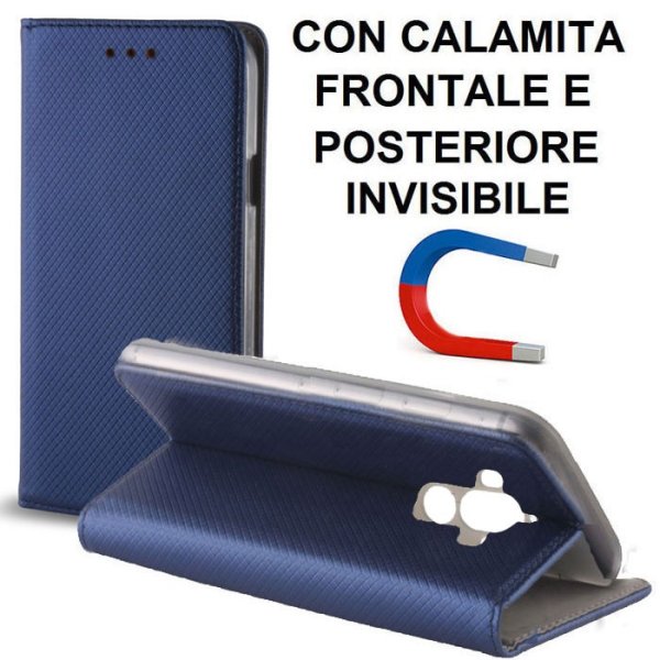 CUSTODIA per HUAWEI MATE 9 - FLIP ORIZZONTALE con CHIUSURA MAGNETICA INVISIBILE, STAND ED INTERNO IN TPU SILICONE COLORE BLU CUSTODIA per HUAWEI MATE 9 - FLIP ORIZZONTALE con CHIUSURA MAGNETICA INVISIBILE, STAND ED INTERNO IN TPU SILICONE COLORE BLU
